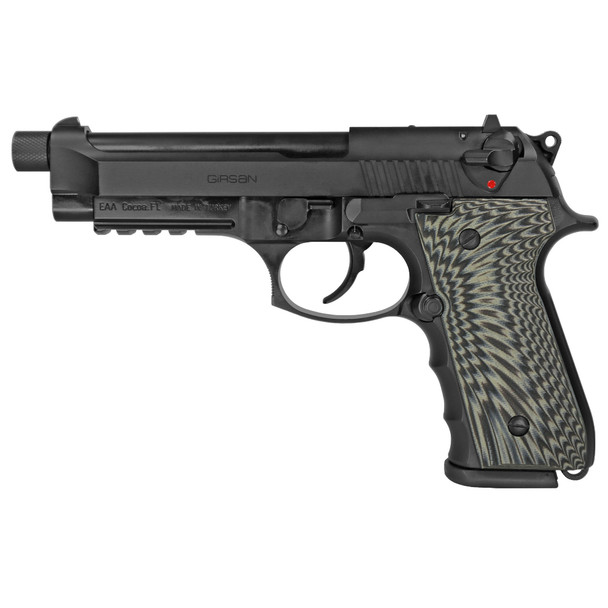 Girsan REGARD MC BX, Semi-automatic, DA/SA, Full Size, 9MM, 5" Threaded Barrel, Alloy Frame, Black, G10 Grips, Ambidextrous Safety, Decocker, Accessory Rail, Fixed Sights, 18Rd GIRSREGARDMC9MMBLBX