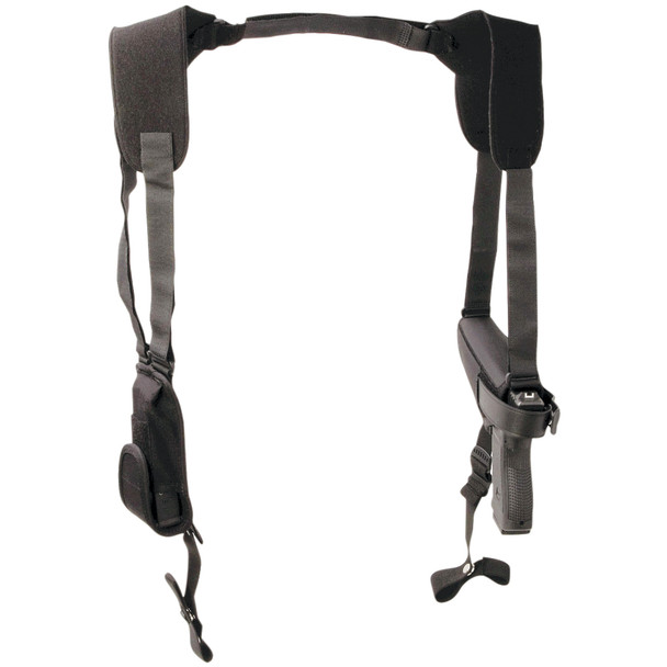 Uncle Mike's Horizontal Pro Pak Shoulder Holster, Size 15, Fits Large Auto With 4.5" Barrel, Ambidextrous, Black 77150