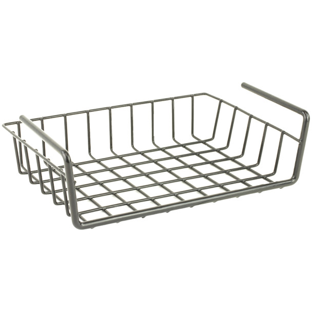 SnapSafe Hanging Shelf Basket, Holds 8.5 x 11 Documents, Black Finish, 12"W x 2.5"H x 9"D 76012