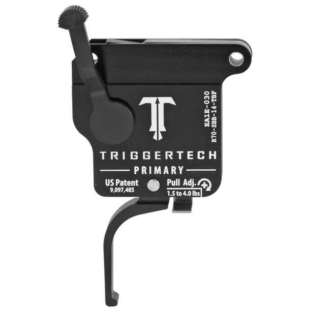 TriggerTech Trigger, 1.5-4LB Pull Weight, Fits Remington 700, Primary Flat Trigger, Bolt Release Model, Right Hand, Adjustable, Black Finish, Includes Installation Tools, Instruction Book, & TriggerTech Patch R70-SBB-14-TBF