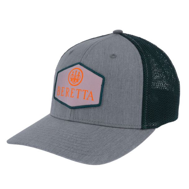 BERETTA Tkad Flexfit Heather Grey/Dark Green Trucker Hat (BC026T1675073C)
