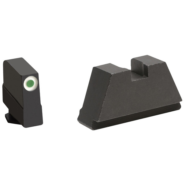 AMERIGLO , Glock 3XL height set. Fits all Glock (except 42,43 variants), 3XL Tall Green Tritium White Outline .365" front, FlatBlack .451" Rear (GL-491)