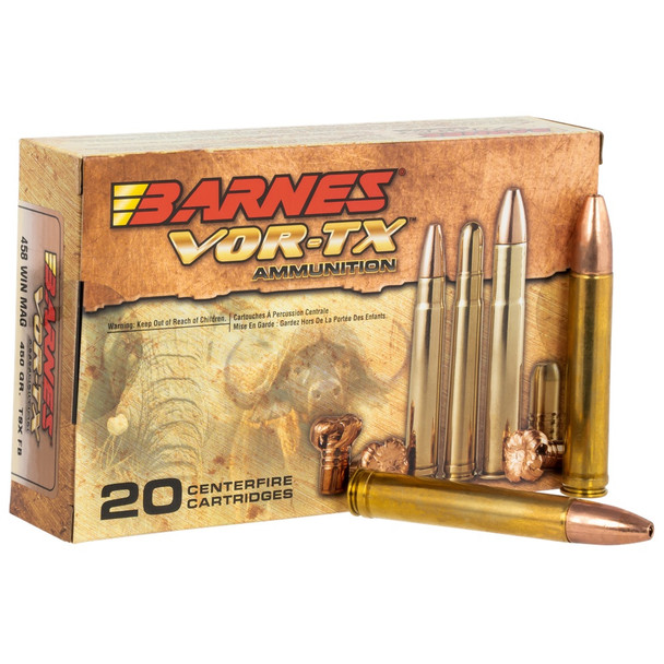 Barnes 22022 VOR-TX 458 Winchester Magnum TSX Flat Base 450 GR 20Box/10Case