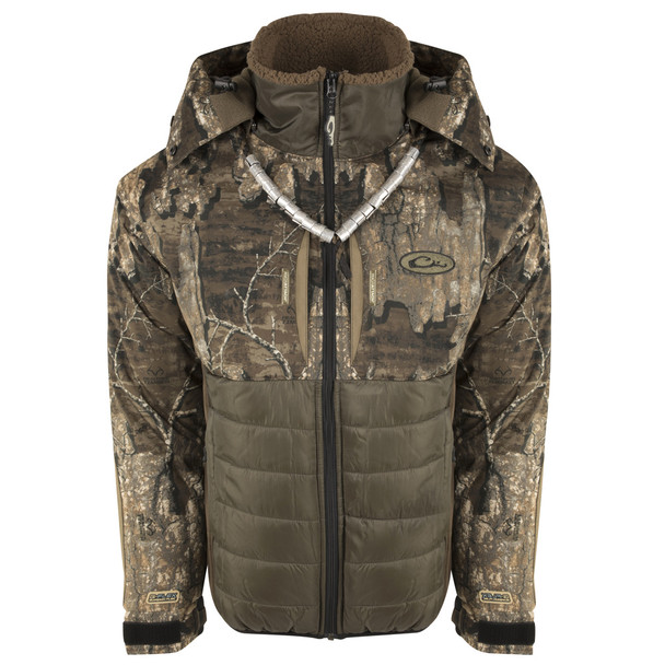 DRAKE LST Guardian Flex Double Down Eqwader Full Zip with Hood Realtree Timber Jacket (DW7340-033)