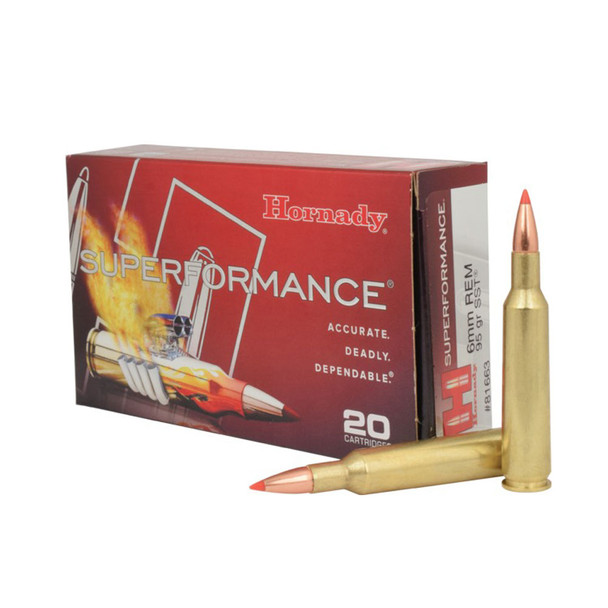 HORNADY Superformance 6mm Remington 95Gr SST 20Rd Box Ammo (81663)