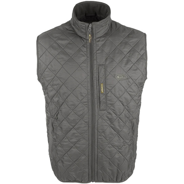 DRAKE Delta Quilted Fleece Lined Charcoal Vest (DW1171-CHR)