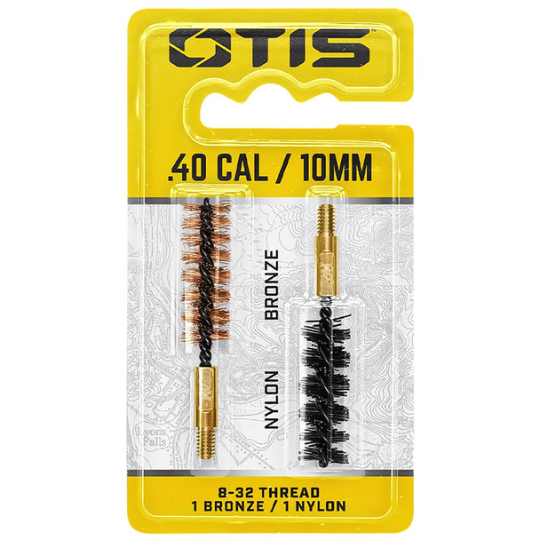 OTIS .40cal-10mm Bore Brush 2 Pack (1 nylon/1 bronze) (FG-341-NB)