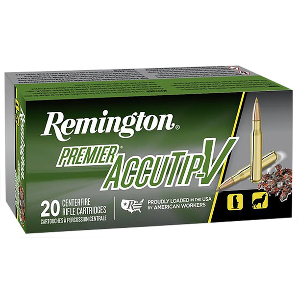 REMINGTON Premier Accutip Centerfire Rifle Cartridges 223 Rem 50gr Accutip-V, Boat Tail 20rd (29184)