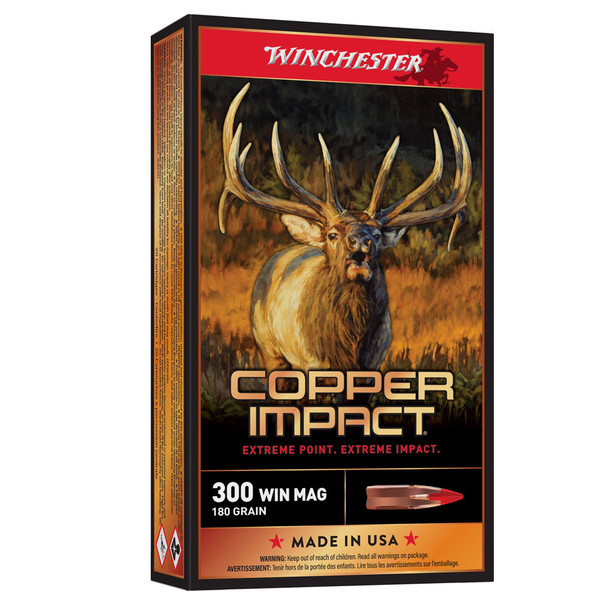 WINCHESTER AMMO 300 WIN MAG COPPER IMPACT 180 GR RD/BOX: 20