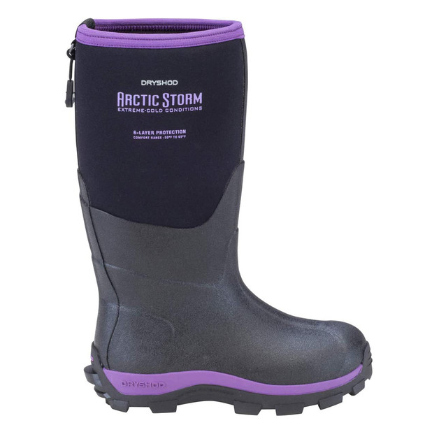 DRYSHOD Kids Arctic Storm Black/Purple Boot (ARS-KD-PP)