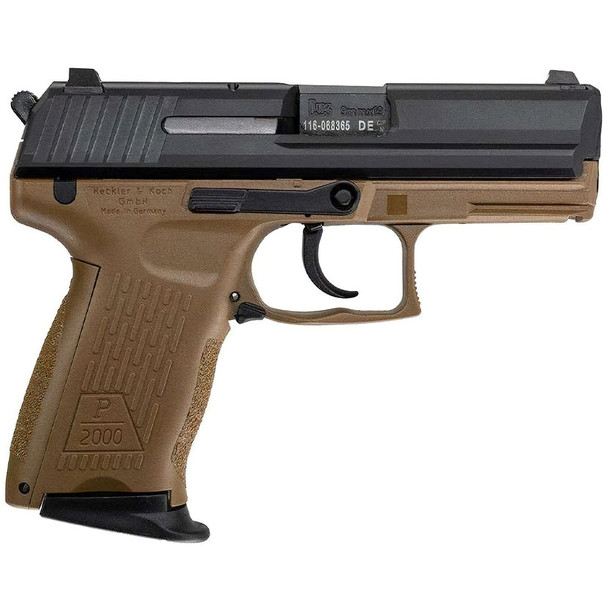 HECKLER AND KOCH P2000 V3 9mm 3.6in 10rd FDE Pistol (81000288)