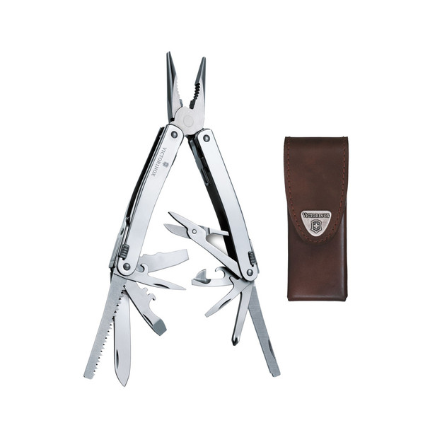 VICTORINOX SwissTool Spirit X Multi-Tool with Leather Pouch (3.0224.L-X3)