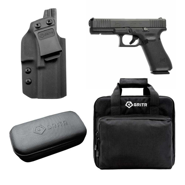 GLOCK G17 Gen5 9mm Luger Pistol w/GRITR Glock 17 IWB RH Holster, Gun Cleaning Kit, Soft Case