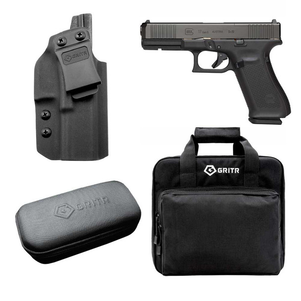 GLOCK G17 Gen5 MOS FX 9mm Pistol w/GRITR Glock 17 IWB RH Holster, Gun Cleaning Kit, Soft Case