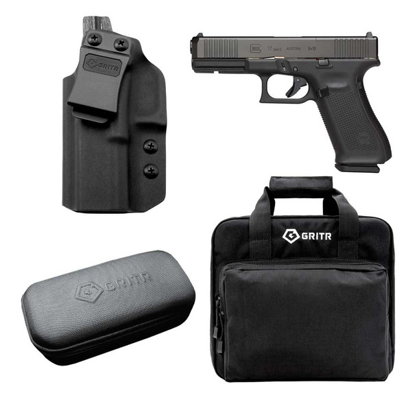 GLOCK G17 Gen5 MOS FS 9mm Pistol w/GRITR Glock 17 IWB LH Holster, Gun Cleaning Kit, Soft Case