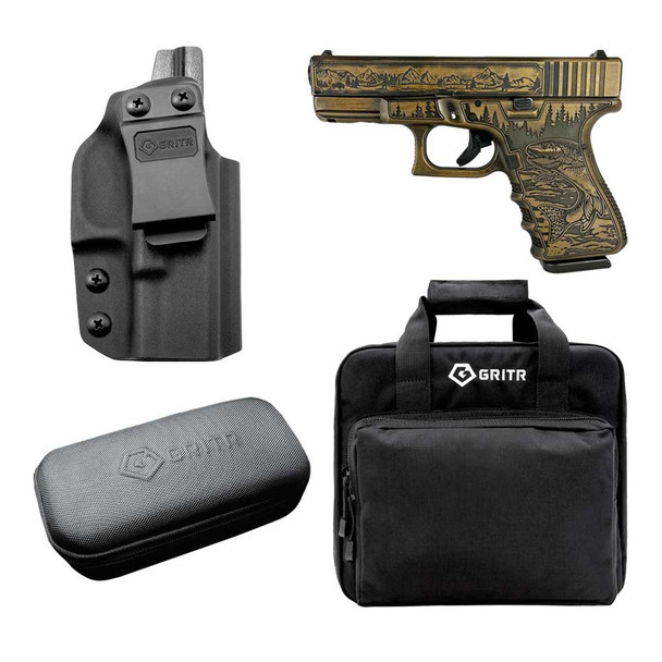GLOCK 19 Gen 3 Western 9mm Luger 2x15rd 4.01in Austria Handgun w/GRITR IWB RH Holster, Cleaning Kit, Soft Case