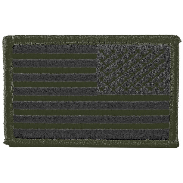 BLACKHAWK American Flag Patch, 2"X3", Reversed, OD and Black 90SAFV-R