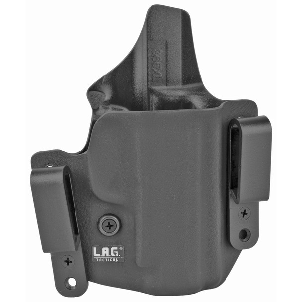 L.A.G. Tactical, Inc. Defender Series, OWB/IWB Holster, Fits Sig P365XL, Kydex, Right Hand, Black Finish 2088