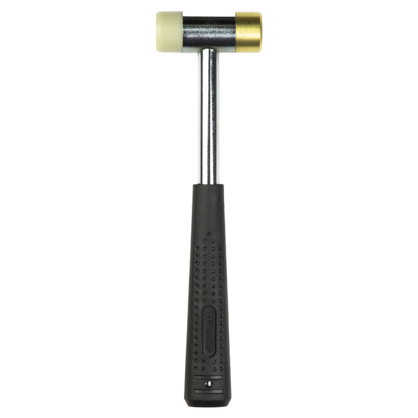 Wheeler Nylon/Brass Hammer, Silver Hammer Body, Black Rubber Grip 711016