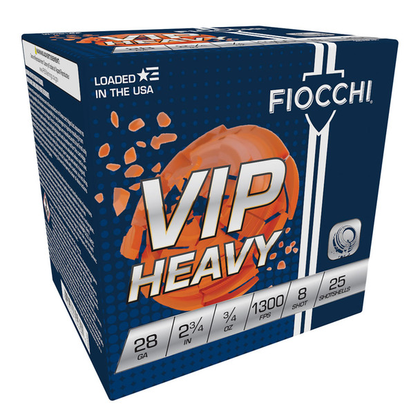 FIOCCHI VIP Heavy 28Ga 2.75in #8 Lead 25rd/Box Shotshell (28VIPH8)