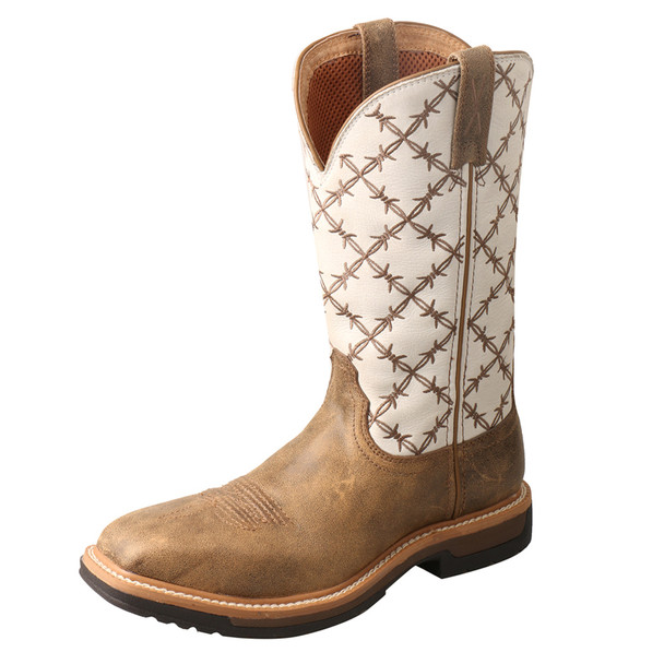 TWISTED X Women's Alloy Toe Lite Western Bomber/White Work Boot (WLCA001)