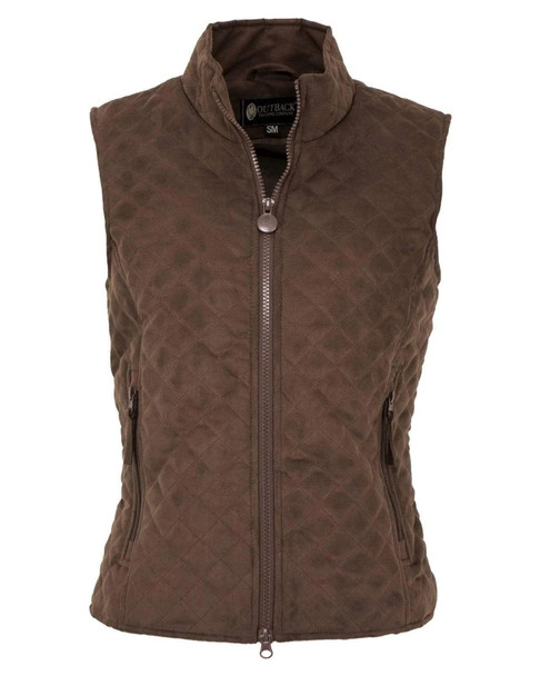 OUTBACK TRADING Women's Grand Prix Brown Quilted Vest (2958-BRN)