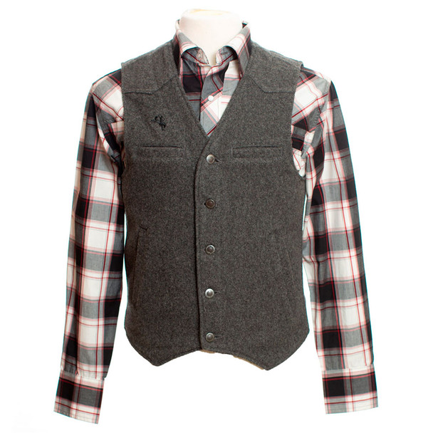 WYOMING TRADERS Men's Wyoming Wool Regular Charcoal Vest (VC)