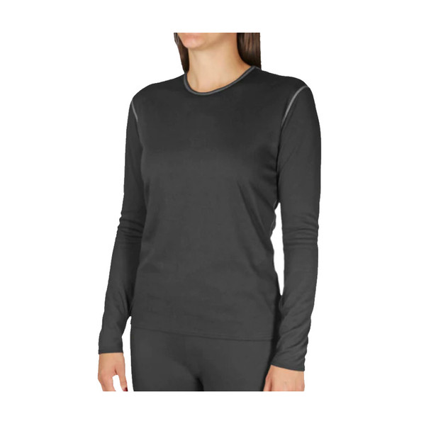 HOT CHILLYS Women's Pepper Bi-Ply Black Crewneck (PB3070-101)