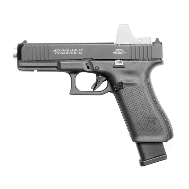 Advantage Arms Conversion Kit, 17-22G5-MOD, 22 LR, 4.49" Threaded Barrel, Fits Glock 17/22 Gen 5, Optics Ready, Black, Fixed Sights, 15 Rounds, 2 Magazines AAC17-22G5-MOD