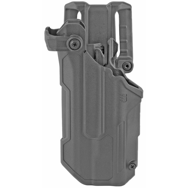 BLACKHAWK T-Series L3D, Duty Holster, Left Hand, Black Finish, Fits Glock 17/19/22/31 With TLR1/TLR2, Includes Jacket Slot Belt Loop 44N600BKL