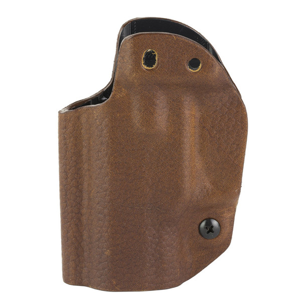 Mission First Tactical Hybrid Holster, Inside Waistband Holster, Ambidextrous, Fits Ruger Max-9, Kydex with Leather Shell, Includes 1.5" Belt Attachment, Brown H3-RG-5-BR1