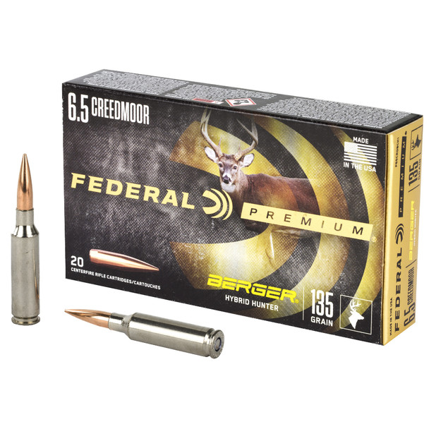 FEDERAL Berger Hybrid Hunter 6.5 Creedmoor 135gr 20/Box Ammo (P65CRDBCH1)