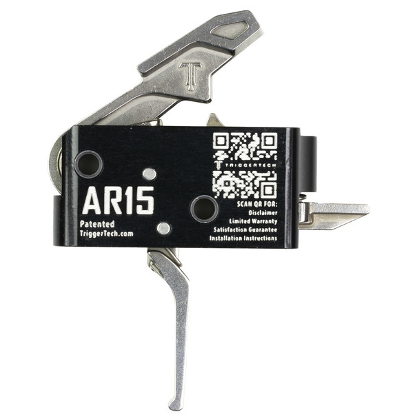 TriggerTech Trigger, Competitive Flat Trigger, Single Stage, 3LB Pull Weight, Stainless Finish Hammer and Trigger Shoe, Anodized Finish, Black, Fits AR-15 AR0-SBS-33-NNF