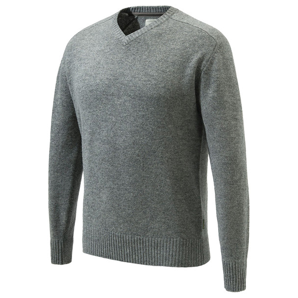 BERETTA Somerset V-Neck Gray Melange Sweater (PU571T19990905)