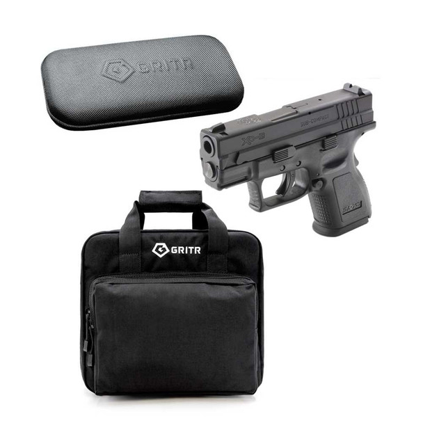 SPRINGFIELD ARMORY XD Defender Sub-Compact 9mm 3in 10rd Semi-Automatic Pistol with GRITR Multi-Caliber Universal Gun Cleaning Kit and GRITR Soft Pistol Case