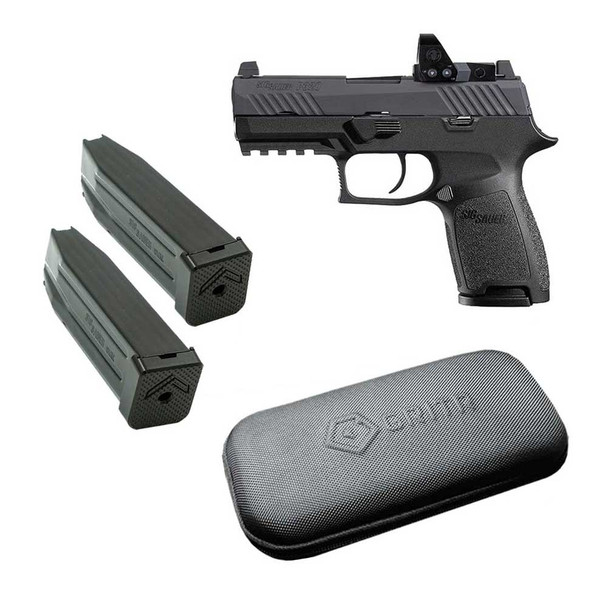 SIG SAUER P320 RXP 9mm Compact 3.9in 2x15rd ROMEO1PRO Pistol with (2) SIG SAUER 9mm 17rd Magazines For P320 X-FIVE Legion and GRITR Multi-Caliber Universal Gun Cleaning Kit