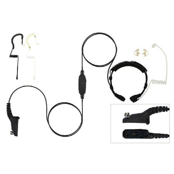 EAR HUGGER SAFETY Throat Microphone Headset for Motorola MOTOTRBO, XPR, APX (EH-TM-1006)