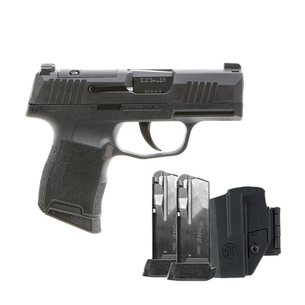 SIG SAUER TacPac P365 9mm 3.1in Black X-Ray 3 Polymer Grip Pistol with Holster and 3x 10rd Steel Mags (365-9-BXR3P-TACPAC-10)
