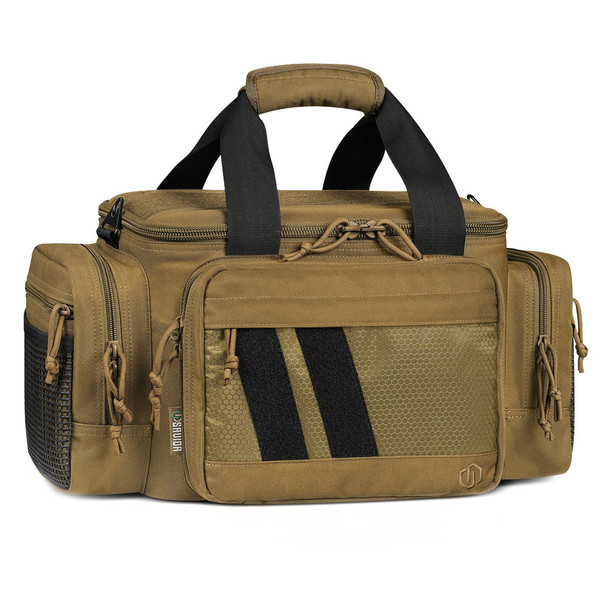 SAVIOR EQUIPMENT Specialist Series Dark FDE Semi Hard Triple Pistol Range Bag (RA-3GUN-WS-TN)