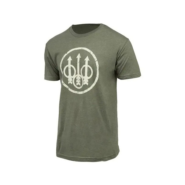 BERETTA Men's Distressed Trident Army Green Short Sleeve T-Shirt (TS721T1890078K)