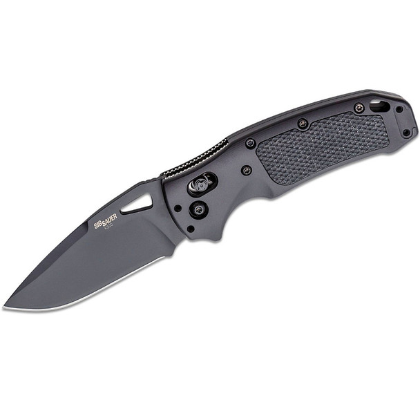 HOGUE Sig K320 AXG Pro 3.5in ABLE Lock Drop Point Anodize Solid Black G10 Insert Folding Knife (36374)