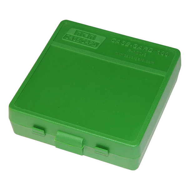 MTM Flip-Top 9mm 380 ACP 100 Round Green Ammo Box (P-100-9-10)