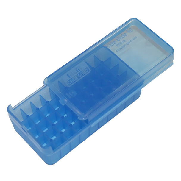 MTM Side Slide 45 ACP 50 Round Clear Blue Pistol Ammo Box (P50SS-45-24)