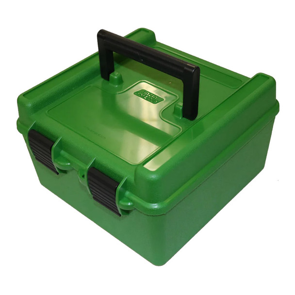 MTM Deluxe Handle 22-250 to 458 Win 100rd Green Ammo Box (R-100-10)