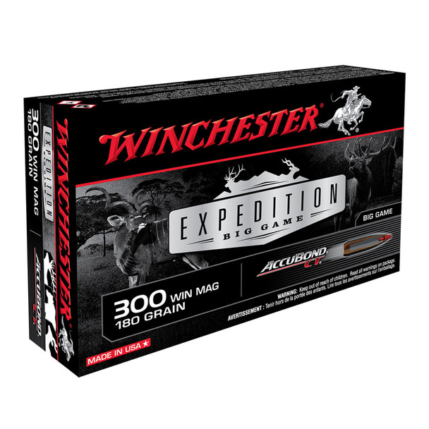 WINCHESTER AMMO Expedition Big Game 300 Win Mag 180gr AccuBond CT 20rd/Box Rifle Ammo (S300WMCT)