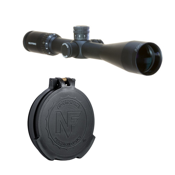 NIGHTFORCE SHV 4-14x50mm F1 Illuminated Mil-R Reticle Riflescope with NIGHTFORCE NXS/SHV 50mm Objective Flip-Up Lens Cap