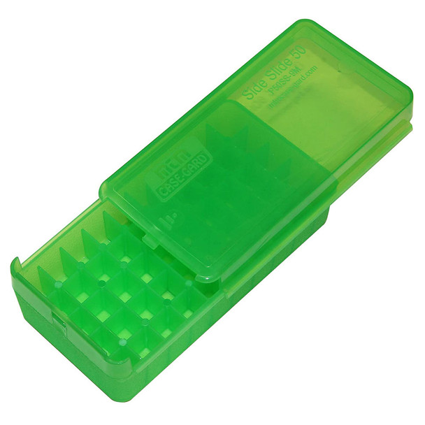 MTM .380/9mm 50rd Clear Green Side Slide Pistol Ammo Box (P50SS-9M-16)