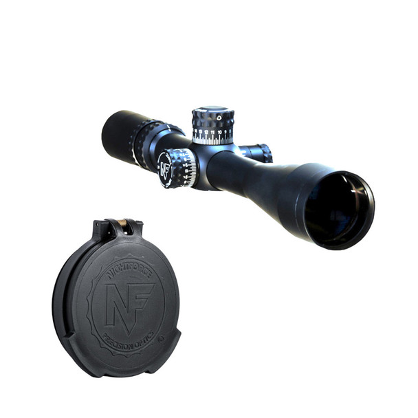 NIGHTFORCE NXS 3.5-15x50mm ZeroStop .250 MOA Illuminated MOAR Riflescope with NIGHTFORCE NXS/SHV 50mm Objective Flip-Up Lens Cap