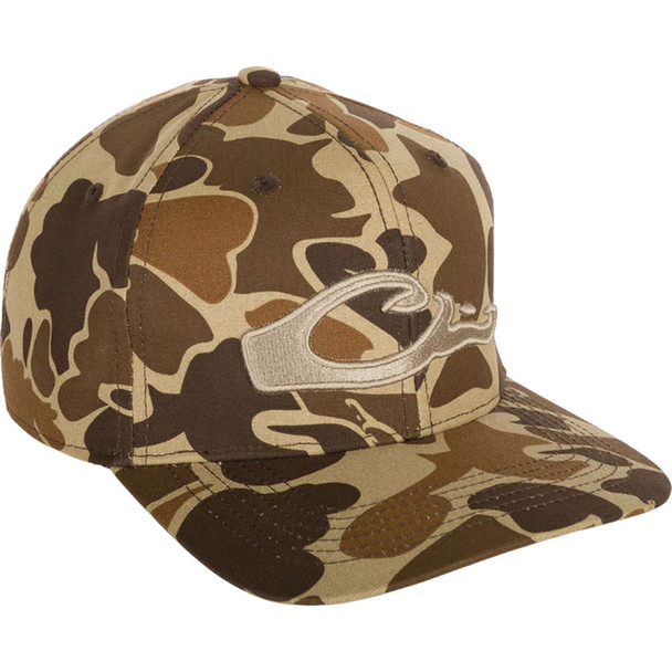 DRAKE Old School Camo Flat Bill Cap (DH3009-016)