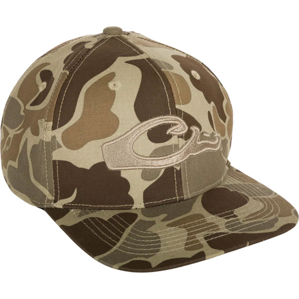 DRAKE Old School Timber Camo Flat Bill Cap (DH3009-018)